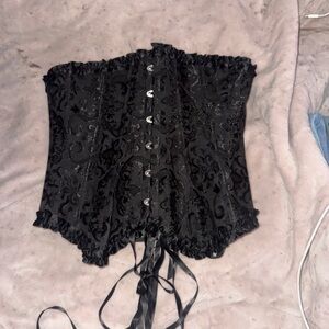 Amazon Black Brocade Corset Top